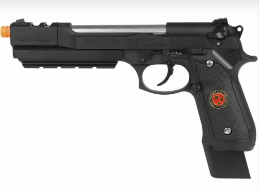 PISTOLA AIRSOFT GBB M92 BARRY BUTTON BLACK  FULL METAL