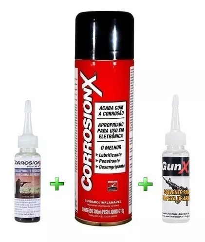 Kit Limpeza Armas Lubrificantes + Solvente - Corrosion X